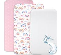 Draps Housses Cododo + 1 Alèse Protège Matelas Compatible Cododo Bébé - Drap Housse Cododo 100% Coton - Alèse 100% Imperméable (Arc-En-Ciel, 90 X 55 Cm)