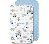 Draps Housses Cododo 100% Coton - Compatible Neste Up (55 X 90 Cm, Safari Bleu)