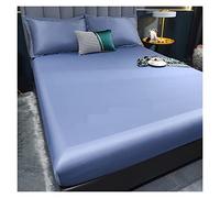 Draps Housses Drap-Housse élastique Housse de Protection Matelas Couvre-lit en Satin Linge lit Rayonne Drap Simple Double Reine King Size 90(Picture color-08,150x200x25cm 1pc)