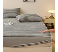 Draps-housses en velours King Size, literie toutes saisons, housse de protection de matelas à poches profondes de 16 pouces pour un drap de dessous confortable et élégant qui l'empêche de tomber(90×20