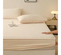 Draps-housses en velours King Size, literie toutes saisons, housse de protection de matelas à poches profondes de 16 pouces pour un drap de dessous confortable et élégant qui l'empêche de tomber(120×2