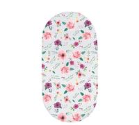 Draps-Housses pour Berceau, Imprimé Floral Coloré Draps en Coton, Drap de Lit Ovale, Respirants, Confortables et élastiques Drap-Housse pour Berceaux, Matelas de Couffin, Type 4