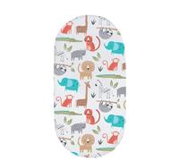 Draps-Housses pour Berceau, Imprimé Floral Coloré Draps en Coton, Drap de Lit Ovale, Respirants, Confortables et élastiques Drap-Housse pour Berceaux, Matelas de Couffin, Type 1