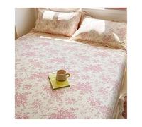 Draps Plats à Fleurs 2 Personnes 100% Coton Drap Supérieur à Fleurs 120x230cm 160x230cm 200x230cm 230x250cm Drap de Lit Doux et Respirant(Small Pink,120x230cm)