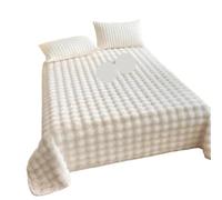 Draps Plats en Velours Pelucheux, draps épais for lit King Size, couvertures Chaudes d'hiver for Une Personne pour Grand Lit(Green,150cm x 230cm Sheet)