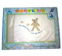 Draps pour Berceau 3 pièces 100% coton - Mesure standard 50 x 80 (savane Drap ajustable + taie d'oreiller + Drap plat)