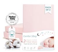 Draps pour Lits Bébé 95x65 - 100% Coton Bio - Lot de 2 Draps Cododo Ultra Doux - Rose Drap Housse Nacelle Confortable et Respirant