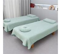 Draps pour table de massage avec trou pour le visage - Housse de lit chaude et épaisse et lavable pour salon de beauté et spa (vert clair, 220 x 120 cm)