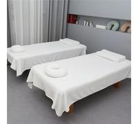 Draps pour table de massage avec trou pour le visage - Housse de lit épaisse et chaude et lavable pour salon de beauté et spa (blanc, 220 x 120 cm)