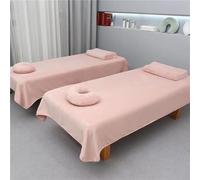 Draps pour table de massage avec trou pour le visage - Housse de lit épaisse et chaude et lavable pour salon de beauté et spa - Grande taille (rose, 220 x 120 cm)