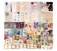 Draupnir 200Pcs Autocollants Scrapbooking Vintage, Rétro Scrapbooking Stickers et Papier Kit pour Bullet Journal Décoratifs, DIY Junk Journaling - Art