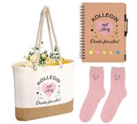 Draupnir Cadeau d'adieu pour collègues - Sac inclus - Chaussettes - Carnet de notes - Marque-page - Collège d'adieu pour collègues - Entrée à la retraite - Cadeau femme