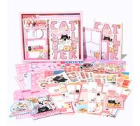 Draupnir Kit d'accessoires de Scrapbooking, Rose Kawaii Bullet Journal Scrapbook Kit avec A6 Grille Carnet, DIY Cadeau de Scrapbooking pour Adolescentes - Chaton