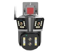 DRAUXI 16MP Quatre Lenes Trois écrans 10X Hybride Zoom IP caméra extérieure PTZ Suivi Automatique de sécurité étanche Détection de Mouvement(8K 16MP add 64G)