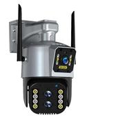 DRAUXI 4K 8MP binoculaire IP caméra extérieure PTZ 10X Hybride Zoom Suivi Automatique étanche sécurité CCTV 128G de Détection de Mouvement(4K 8MP No Card)