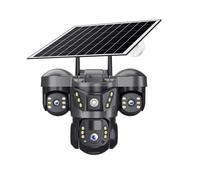 DRAUXI 6MP Triple Lenses WiFi Solar Camera PIR Human Detection Night Vision Waterproof Security CCTV Camara Battery Video Monitor pour entrepôt Commercial(WiFi Camera)