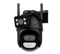 DRAUXI 9MP 5K HD IP caméra extérieure 8X Zoom Trois objectifs Double écrans PTZ Suivi Automatique 6MP sécurité à Domicile CCTV Surveillance Détection de Mouvement(9MP Add 128G Card)