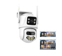 DRAUXI 9MP caméra extérieure 8X Zoom Trois objectifs Double écran Audio sécurité à Domicile PTZ Suivi Automatique CCTV vidéo Surveillance Détection de Mouvement(3 Lens Cam add 128G)