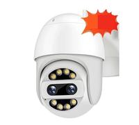 DRAUXI Caméra 4K 8MP Zoom 8X Double Objectif caméra de sécurité sans Fil Suivi Automatique Protection caméras Surveillance Détection de Mouvement(8MP Add 128G Card)