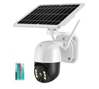 DRAUXI Caméra IP 3MP 8W Panneau Solaire 4G De Sécurité sans Fil Extérieure Maison Intelligente CCTV Caméras Surveillance Détection de Mouvement(4G Cam with 64G)