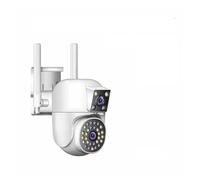 DRAUXI IP 360 Home App 8MP 4K Security Camera 4 Lens 10X Zoom 3 Screens PTZ Two Way Audio Auto Tracking Color Night Vision Détection de Mouvement(2 Lens No Card)