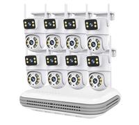 DRAUXI Système de Surveillance WiFi à Double Objectif PTZ avec caméra sécurité Audio bidirectionnelle et kit vidéosurveillance NVR 8 canaux pour entrepôt Commercial(None,NVR add 8PCS A31)