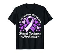 Dravet Ruban violet pour sensibilisation au syndrome de l'amour, l'espoir et l'unité T-Shirt