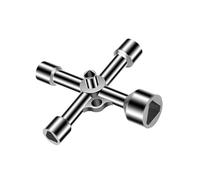 dravix Clé Triangulaire 4 Voies avec 5 Tailles d'Ouverture e Chantier Universelle pour Armoire Électrique, Gaz, Eau et Ascenseur, Diamètre Intérieur 5/8/9/10/13 mm, Alliage de Zinc