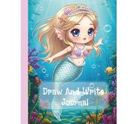 Draw and Write Journal for Girls: Cute Mermaid Notebook with Drawing Space & Handwriting Lines - Grades K-2 Primary Composition Book (8.5" x 11", 110 Pages + Bonus Mermaid Coloring Pages)