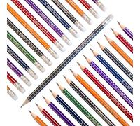 DRAW IN STYLE 30x crayons HB avec gomme - pour dessiner et écrire - pour l'école, le bureau, l'université et la maison - pré-taillés - 6 Couleurs - hexagonaux - graphite crayons à papier