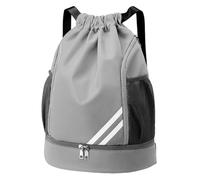Draw String Sac à dos | Sac à dos à cordes étanche | Station de fitness | Sac à cordes réglable multi table Sac à dos de natation pour hommes, femmes, entraînement, sport, fitness, Gris clair, Siehe