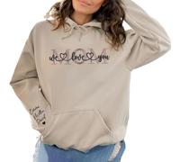 Drawelry Personnalisé Maman Sweat à Capuche avec Nom de l'enfant Cœur Ours Forme Imprimé Manches Longues Femme Hoodie Sweatshirt Fête des Mères Anniversaire Cadeaux pour Mom Mama (M7)