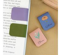 Drawelry Personnalisés Marque-pages en Cuir Magnétiques avec Nom Fleur de Naissance imprimés Signets Rétro PU Leather Bookmark Clips Cadeaux pour Famille Amis Couples Professeurs élèves Lecteur (A6)