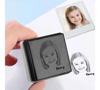 Drawelry Tampon Personnalisé avec Photo et Nom icônes Signature Gravure Auto Encreur Enveloppe Livre Lettre Signature Customiser Logo Marqueur Stamp Cadeaux pour Famille Ami Anniversaire (A3)