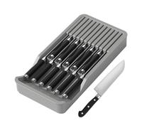 Drawer Knife Block | 11 Slots Knife Storage Tray Insert | Non-Slip Mat And Quick Drain, Packing Organisers Accessories, In-Drawer Cutlery Organizer With Divided Storage For Chef Knives Storrage