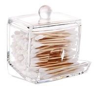 Drawihi Petite boîte de rangement en plastique transparent pour coton-tiges ou carrés de coton, pour hôtel