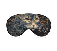 Drawing of A Masque œil de chat pour homme et femme, respirant et réglable, masque de sommeil ultra doux, bandeau de voyage léger pour avion, sieste, sommeil nocturne