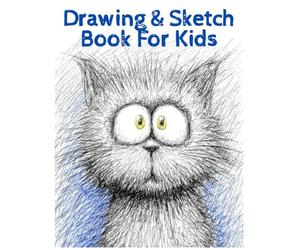 Drawing & Sketch Book For Kids: 200 Blank Pages for Creative Drawing, Doodling & Art Fun, Cute Cat Cover - Large 8.5x11 Creative Notebook