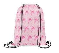 Drawstring Bag Noeuds Coquettes Roses Pêche Bandoulière Réglable Sac Cordon De Sport Résistant Sac À Dos À Cordon pour Gymnastique Surf Camping