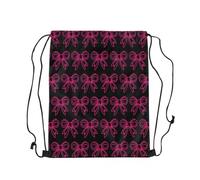Drawstring Bag Nœud Papillon Roses avec Cordon De Serrage Sac Cordon De Sport Pliable Sac À Dos À Cordon pour École Surf Volleyball