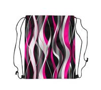 Drawstring Bag Rayures Roses Vif avec Cordon De Serrage Sac Cordon De Sport Résistant Sac À Dos À Cordon pour Basketball Football Surf