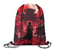 Drawstring Bag Samouraï Japonais Multifonctionnel Sac À Dos À Cordon Elegant Sac Cordon De Sport pour Pique-Nique Yoga Compartiment pour Balles