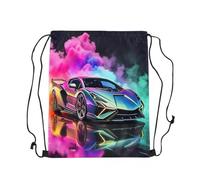 Drawstring Bag Voiture De Course Roses avec Cordon De Serrage Sac Cordon De Sport Réglable Sac À Dos À Cordon pour Surf Football Plongée