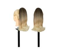 Drawstring Ponytail Hair Extension for Black Women, 14 Inch Straight Pony tail with End Curls Synthetic Fake Hairpieces Pour un usage quotidien(T2-27-613)