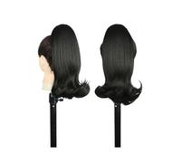 Drawstring Ponytail Hair Extension for Black Women, 14 Inch Straight Pony tail with End Curls Synthetic Fake Hairpieces Pour un usage quotidien(2)