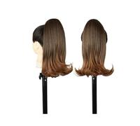 Drawstring Ponytail Hair Extension for Black Women, 14 Inch Straight Pony tail with End Curls Synthetic Fake Hairpieces Pour un usage quotidien(T1B-30)