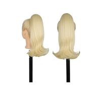 Drawstring Ponytail Hair Extension for Black Women, 14 Inch Straight Pony tail with End Curls Synthetic Fake Hairpieces Pour un usage quotidien(613)