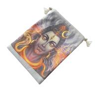 Drawstring Storage Bag, Mysterious Buddha Pattern Pouch for Tarot Accessories, Soft Cloth Bag with Versatile Design And Secure Closure, Multi-Purpose Holder for Dice Tarot Runes Jewelry Crystals