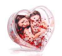 draxdlche Cadre Photo à Paillettes Liquide Best Friends en Acrylique Flottant avec Eau Flottante - Cadre Photo personnalisé en Forme de Boule à Neige - Cadeau d'anniversaire personnalisé pour Femme