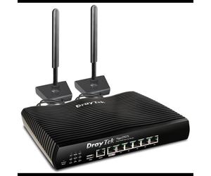 DrayTek Vigor2927L Routeur Multi-WAN GbE 2x RJ45 + Slot SIM 4G LTE Cat 6, 50 VPN IPsec/SSL/OpenVPN, Pare-feu, DDNS, QoS, 5 ports LAN Gigabit Ethernet, 1x USB 2.0